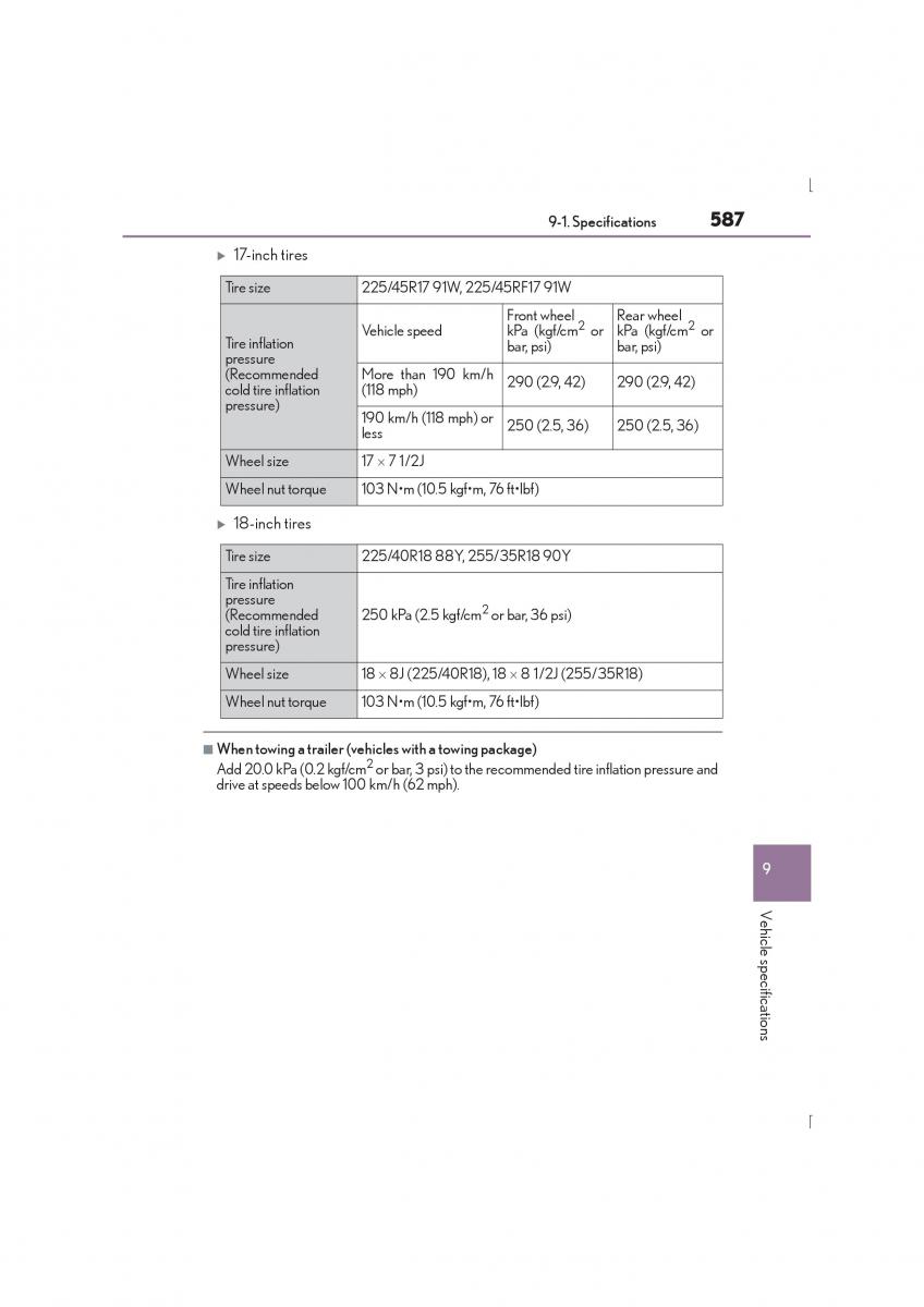 Lexus IS300h III 3 owners manual / page 587