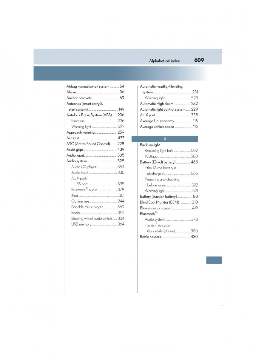 Lexus IS300h III 3 owners manual / page 609