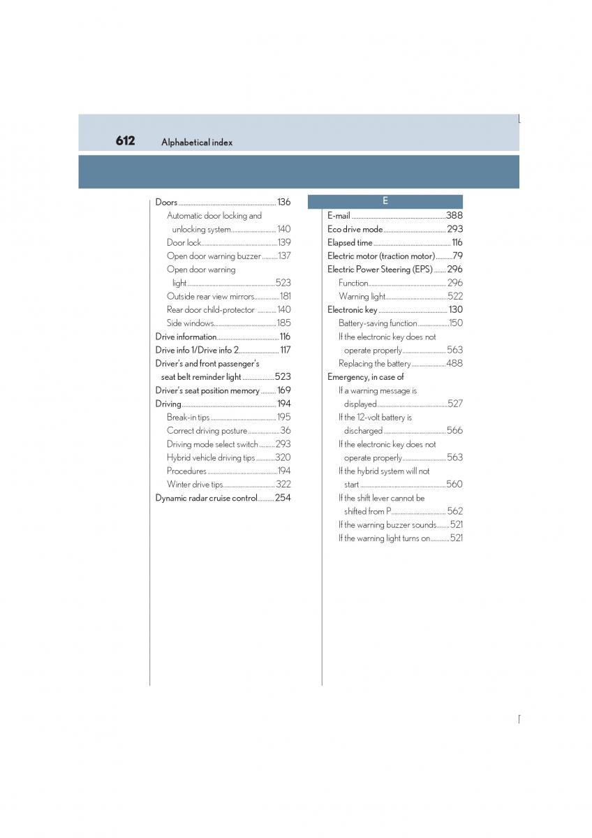 Lexus IS300h III 3 owners manual / page 612