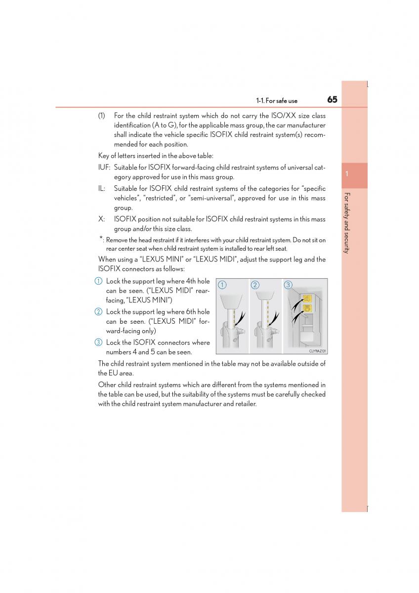 Lexus IS300h III 3 owners manual / page 65