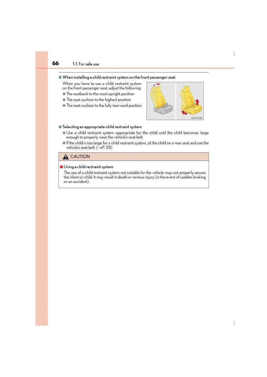 Lexus IS300h III 3 owners manual / page 66