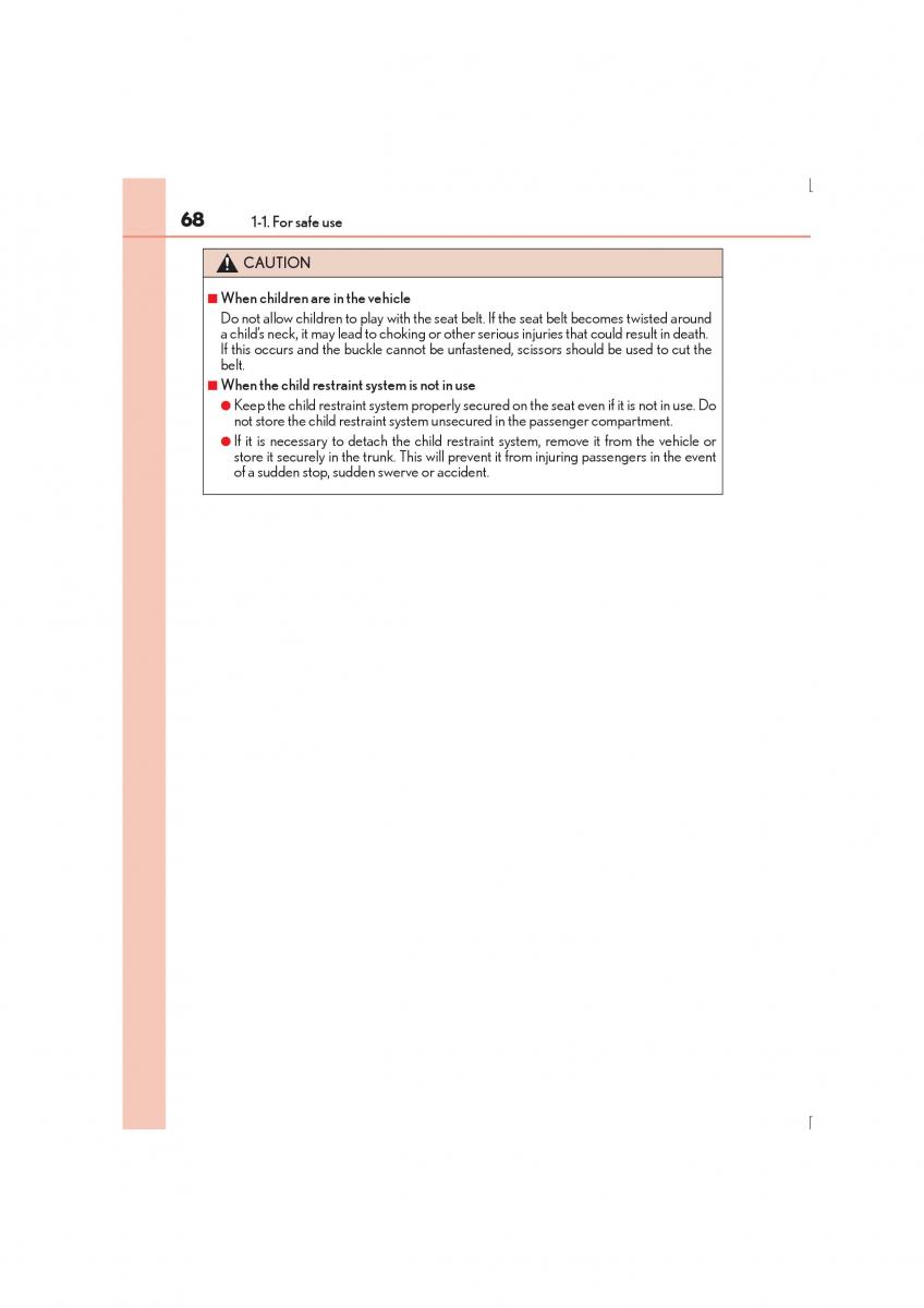 Lexus IS300h III 3 owners manual / page 68