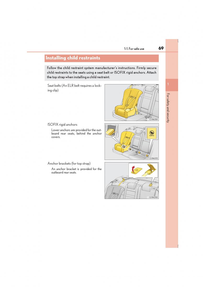 Lexus IS300h III 3 owners manual / page 69