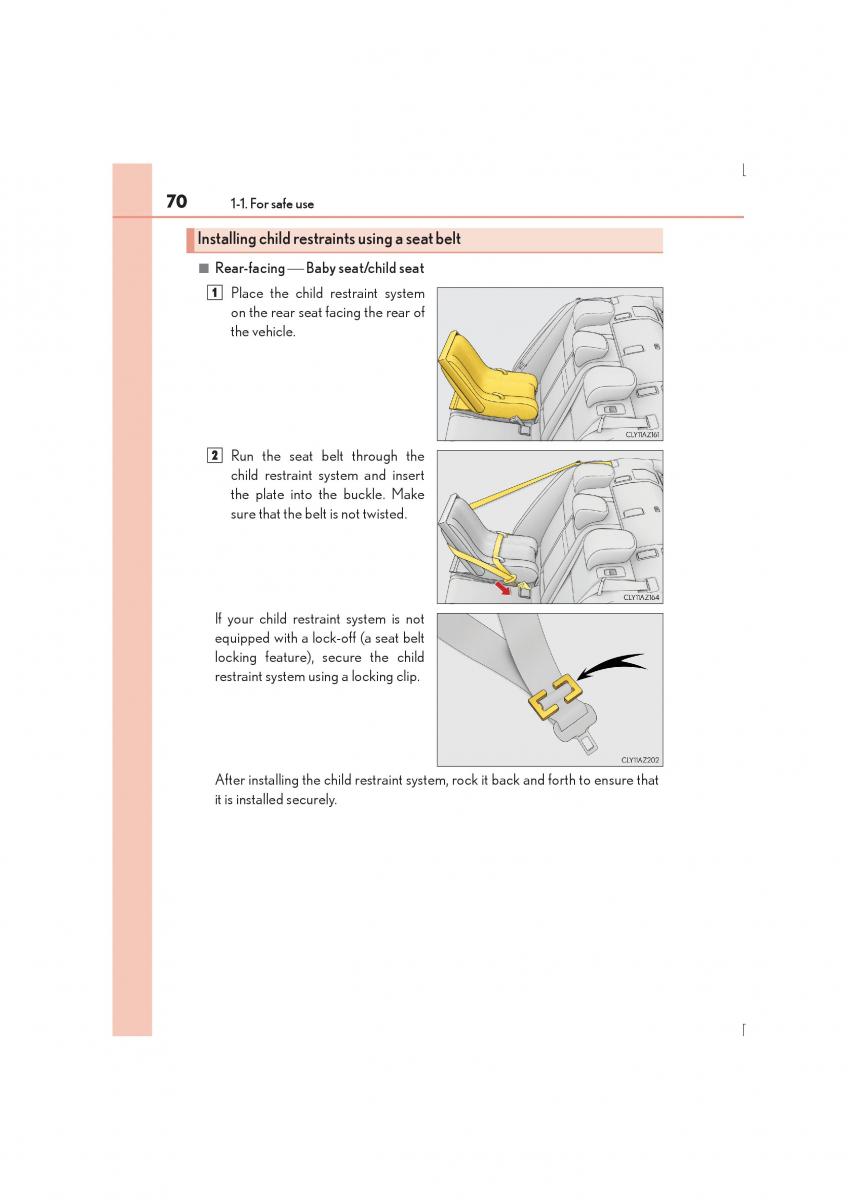 Lexus IS300h III 3 owners manual / page 70