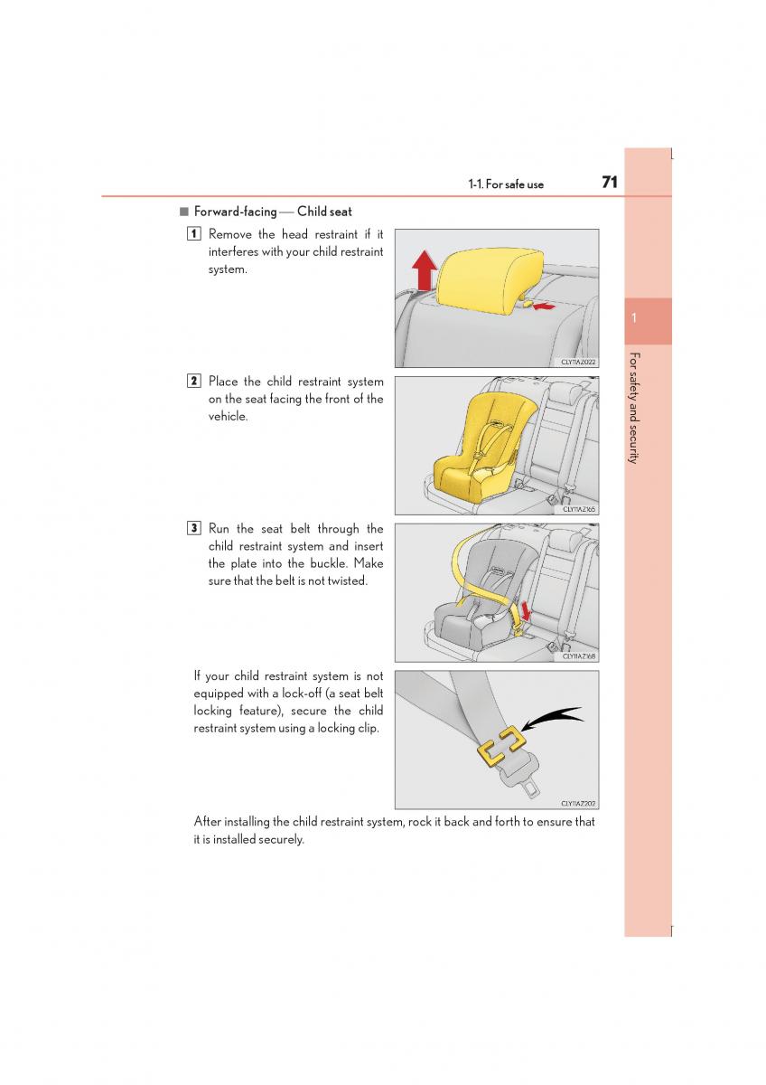 Lexus IS300h III 3 owners manual / page 71