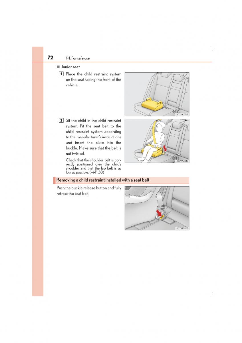 Lexus IS300h III 3 owners manual / page 72