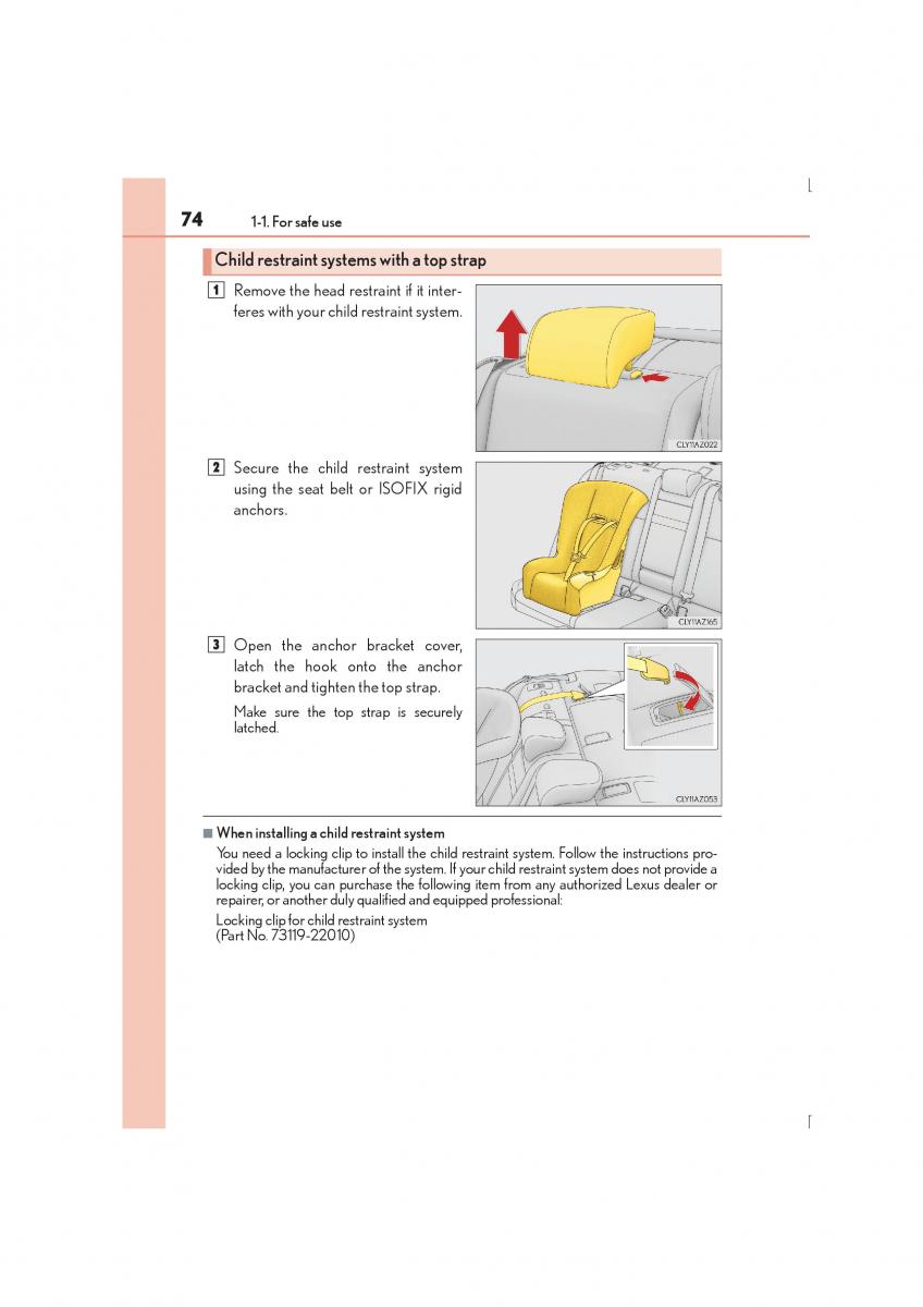 Lexus IS300h III 3 owners manual / page 74