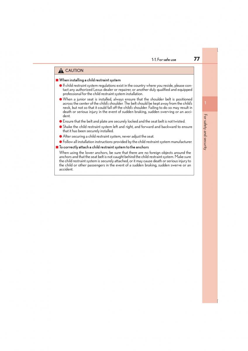 Lexus IS300h III 3 owners manual / page 77