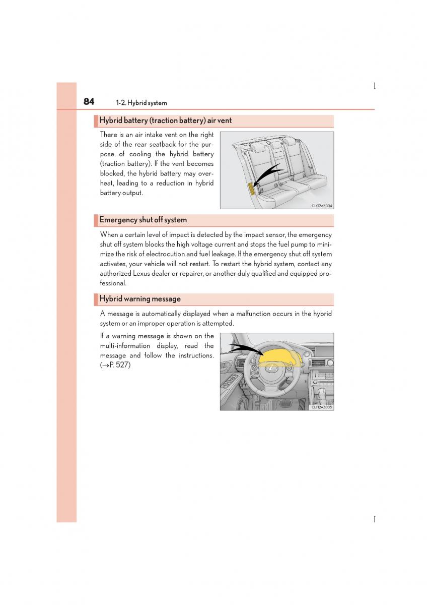 Lexus IS300h III 3 owners manual / page 84