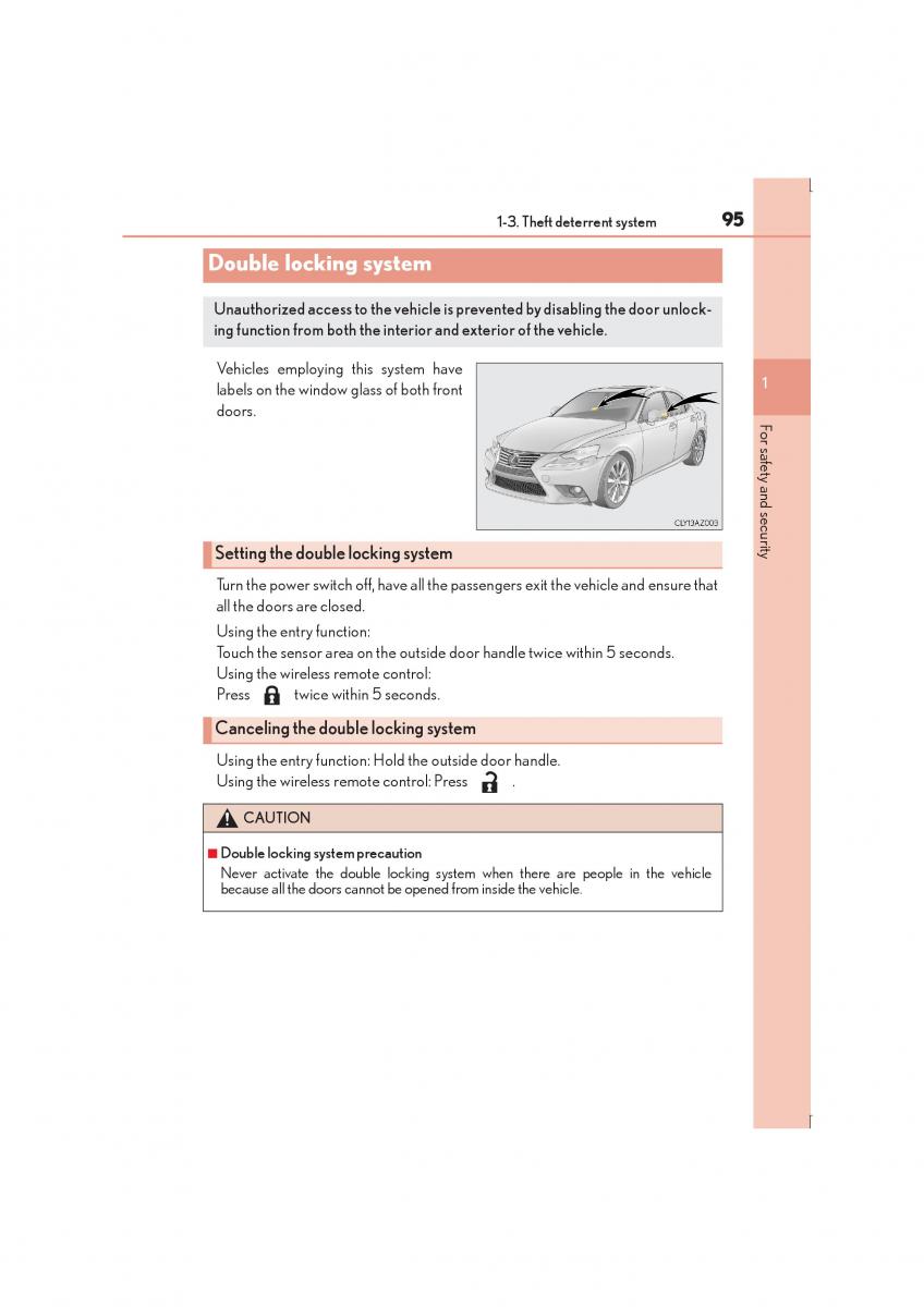 Lexus IS300h III 3 owners manual / page 95