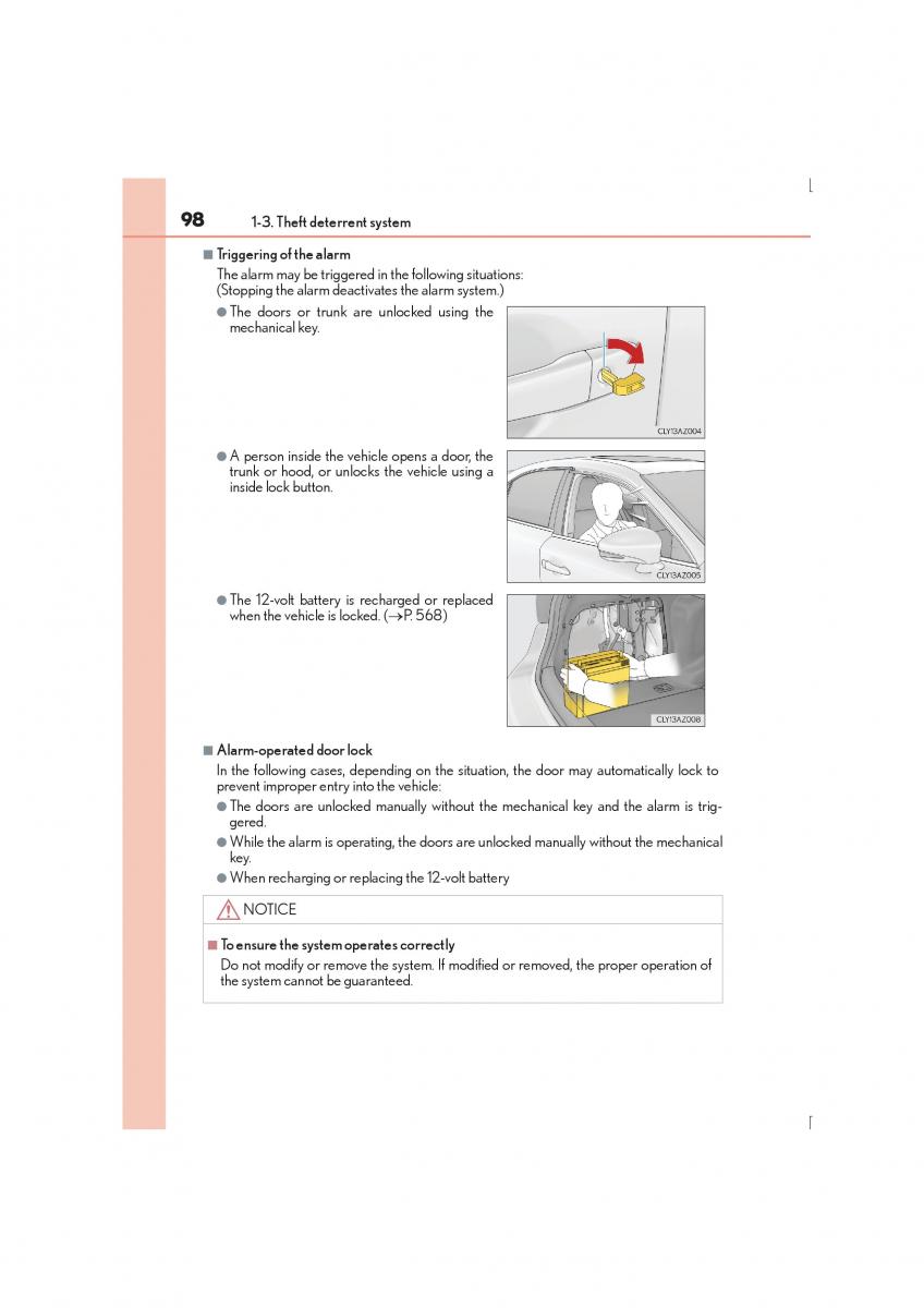 Lexus IS300h III 3 owners manual / page 98