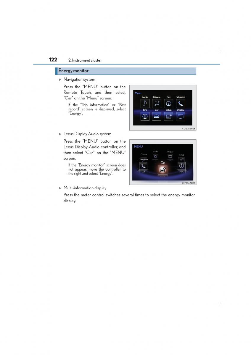 Lexus IS300h III 3 owners manual / page 122