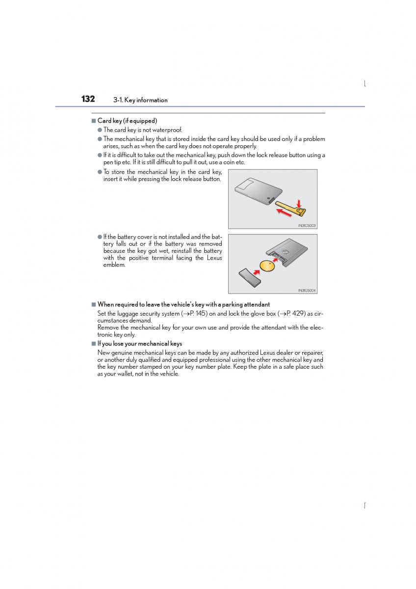 Lexus IS300h III 3 owners manual / page 132