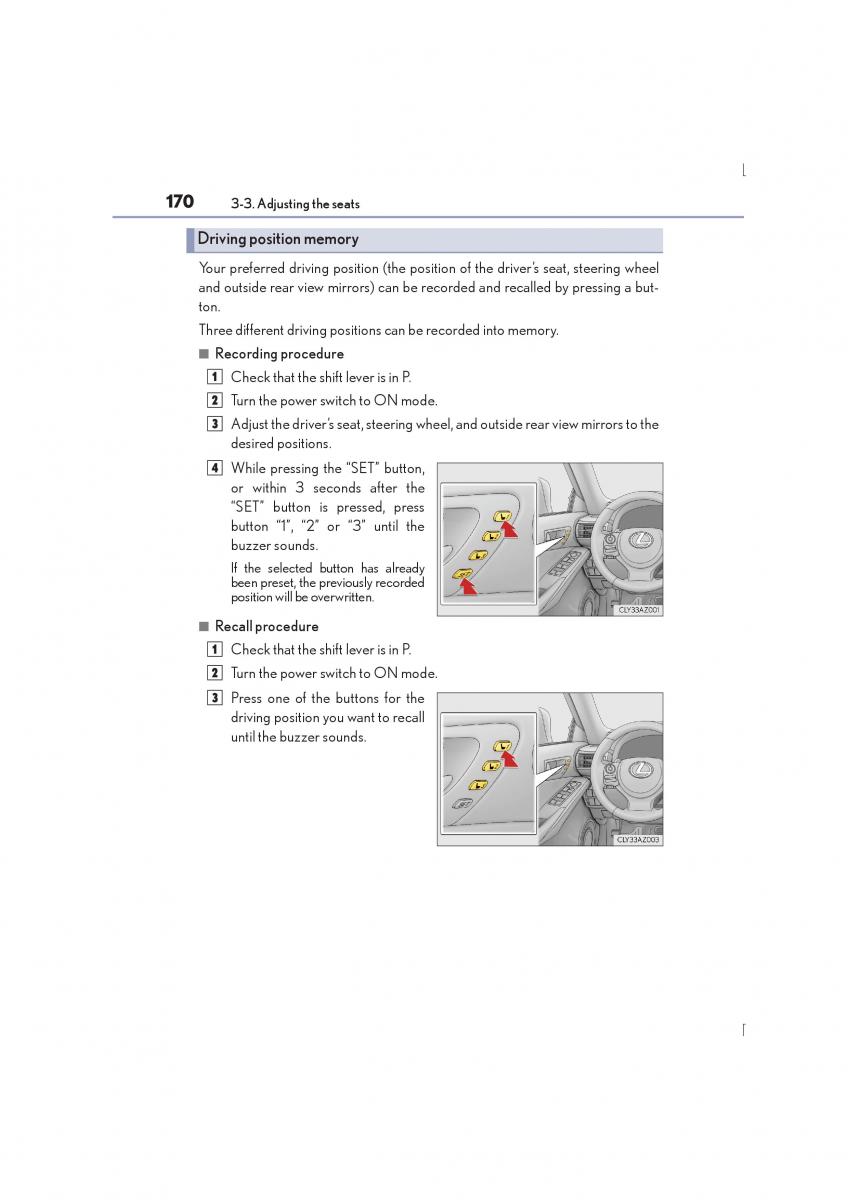Lexus IS300h III 3 owners manual / page 170