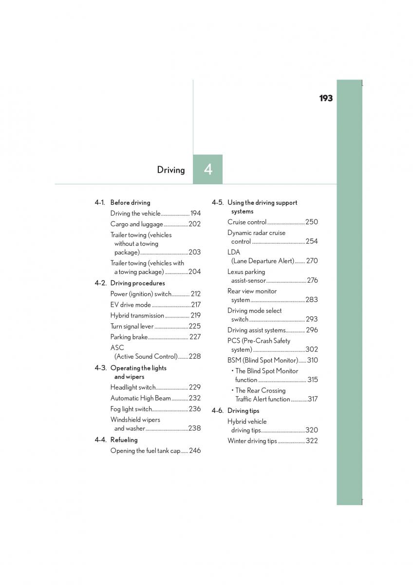 Lexus IS300h III 3 owners manual / page 193