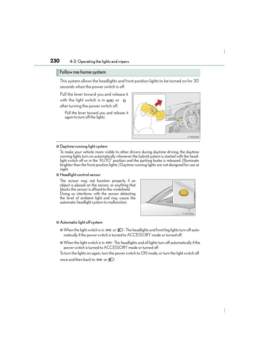 Lexus IS300h III 3 owners manual / page 230