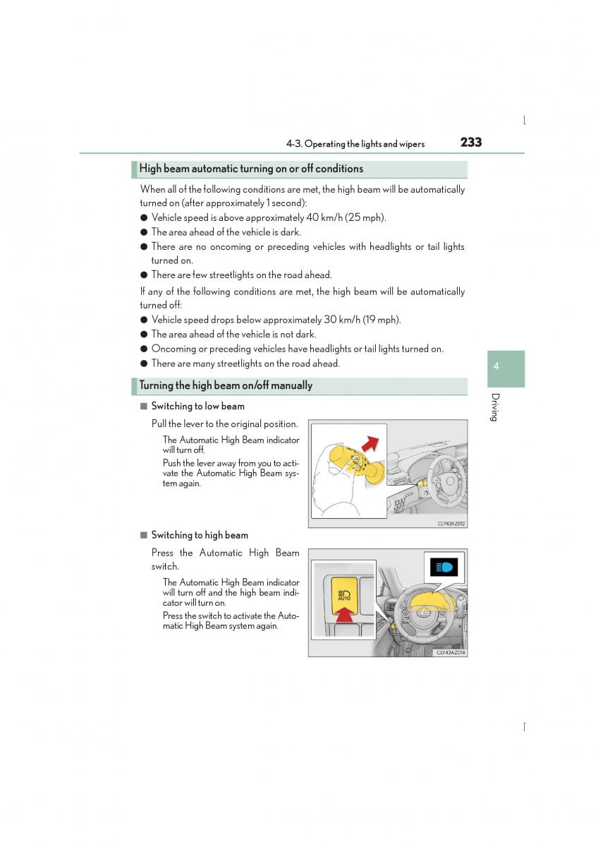 Lexus IS300h III 3 owners manual / page 233