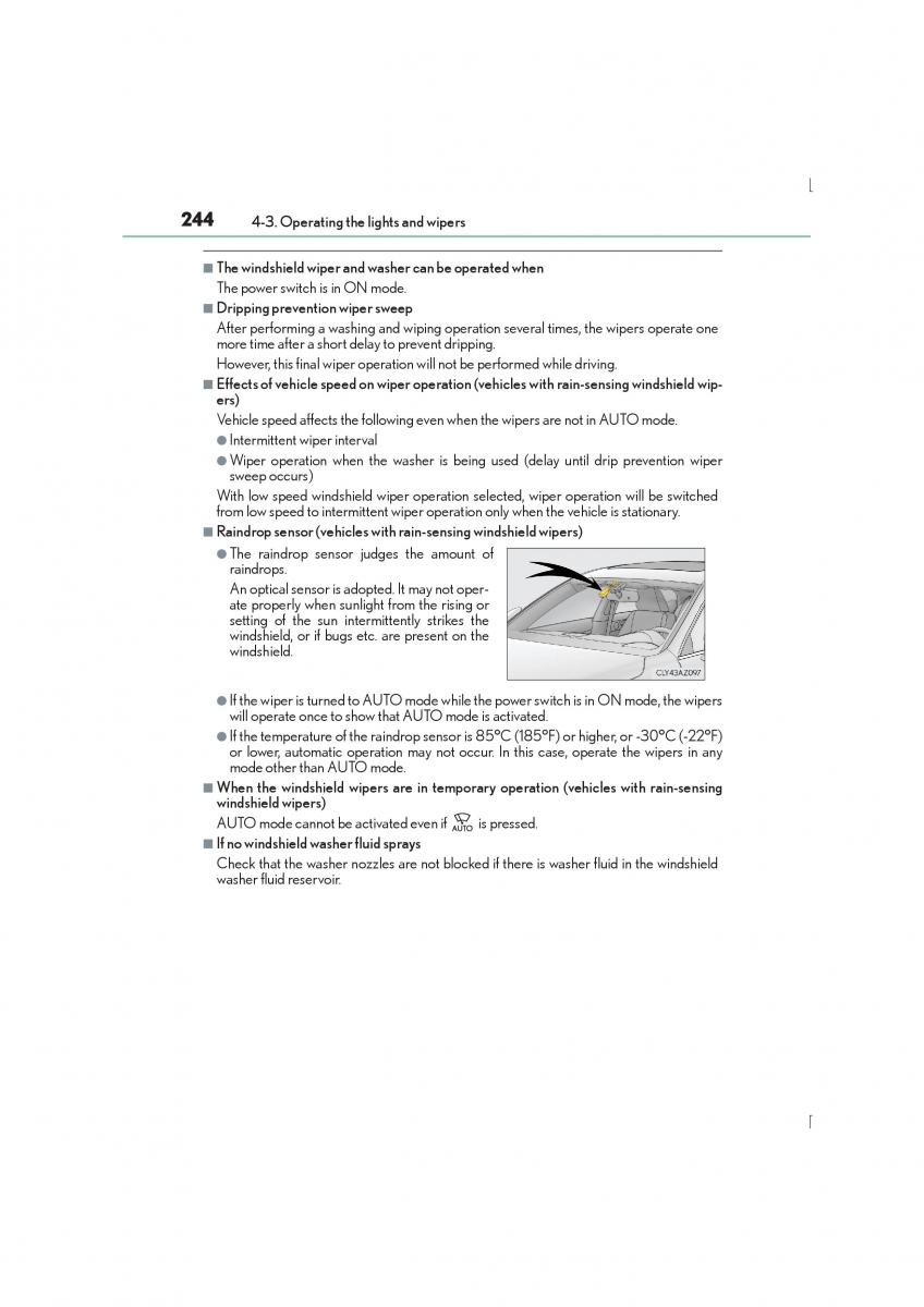 Lexus IS300h III 3 owners manual / page 244