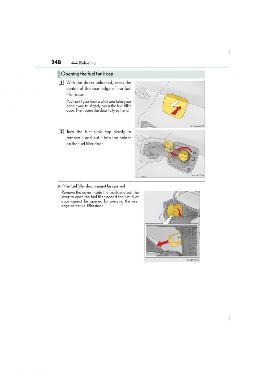 Lexus IS300h III 3 owners manual / page 248