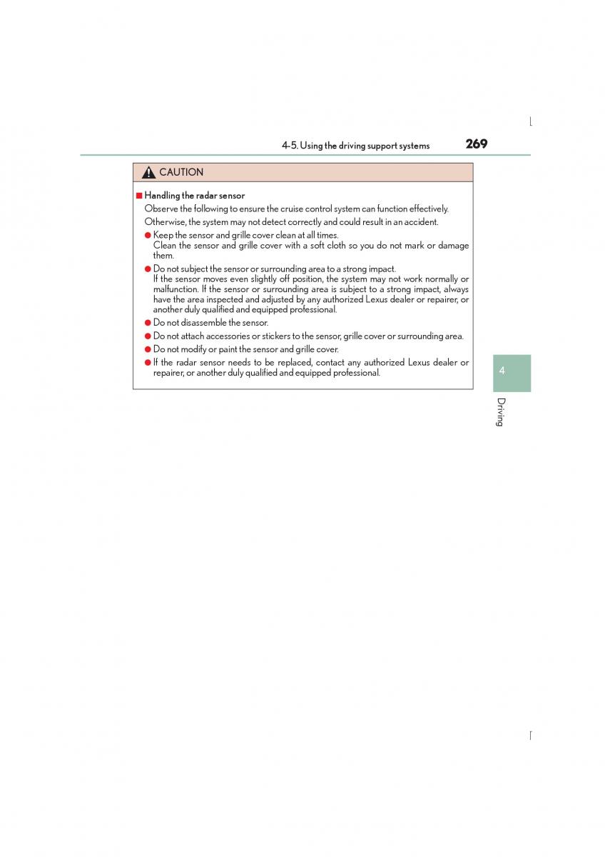 Lexus IS300h III 3 owners manual / page 269