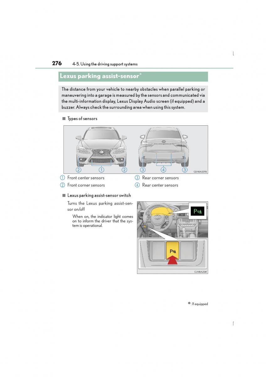 Lexus IS300h III 3 owners manual / page 276