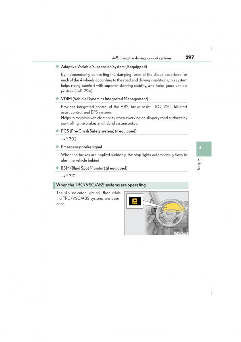 Lexus IS300h III 3 owners manual / page 297