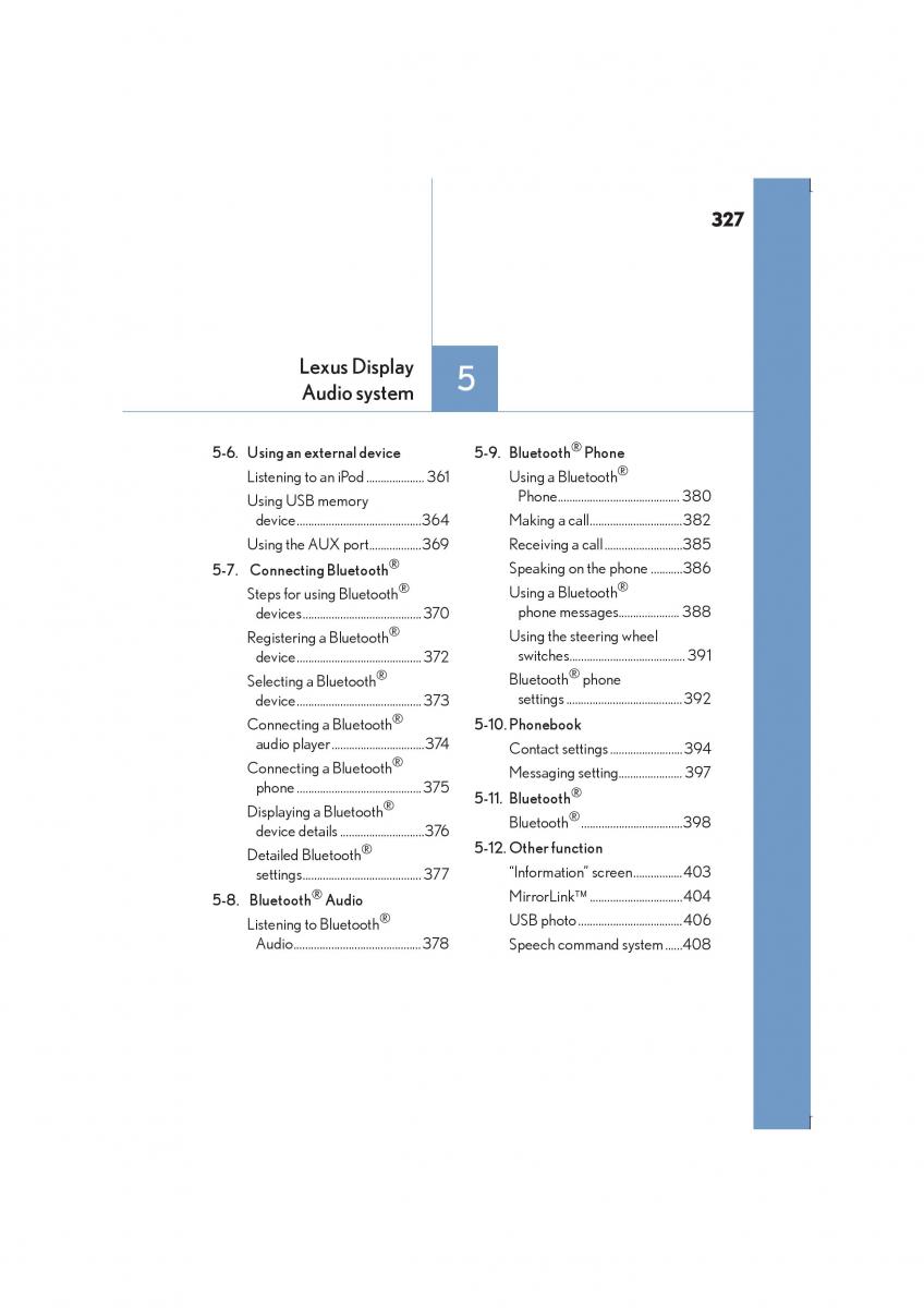 Lexus IS300h III 3 owners manual / page 327