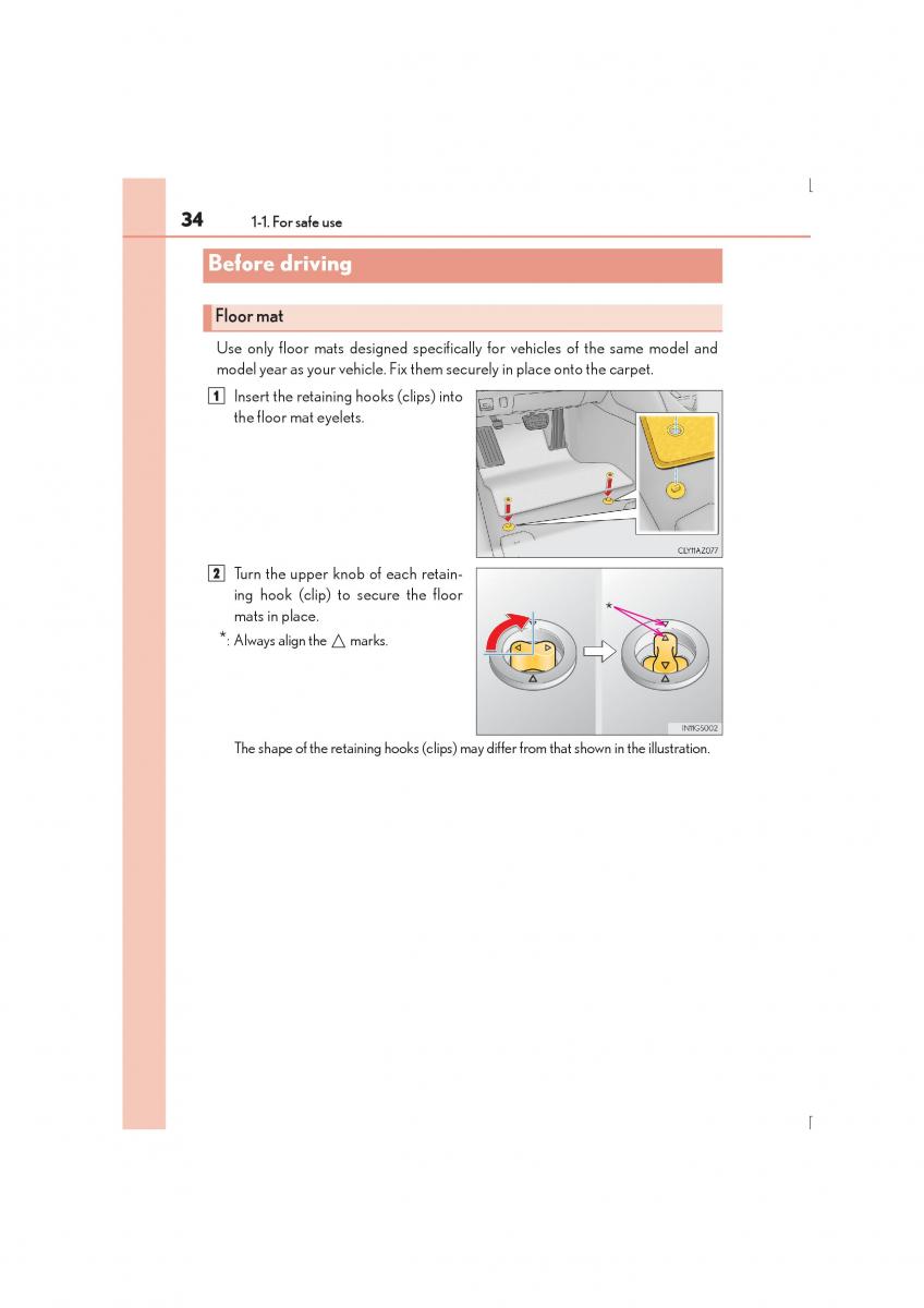 Lexus IS300h III 3 owners manual / page 34