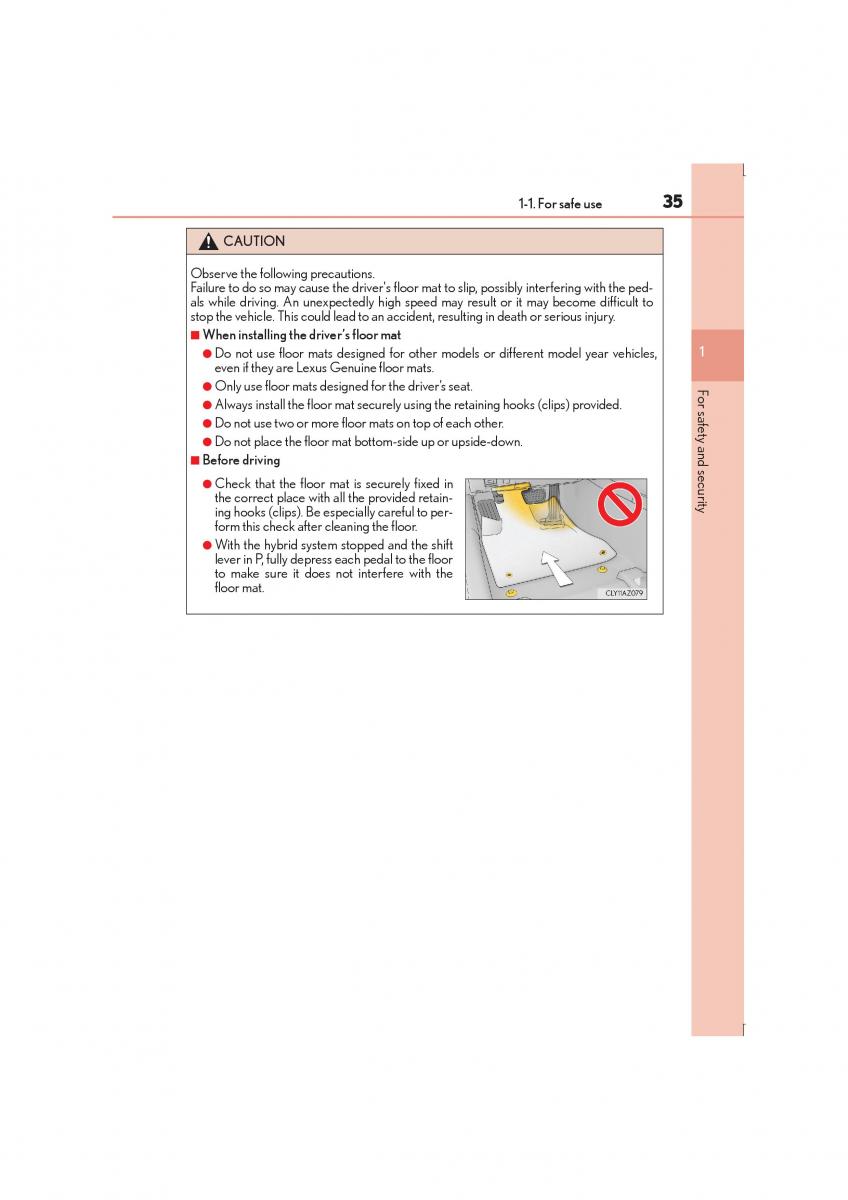 Lexus IS300h III 3 owners manual / page 35