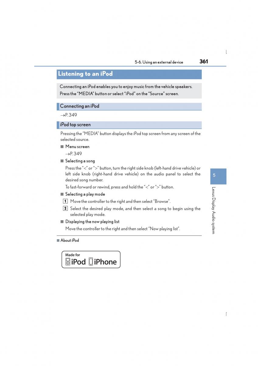 Lexus IS300h III 3 owners manual / page 361