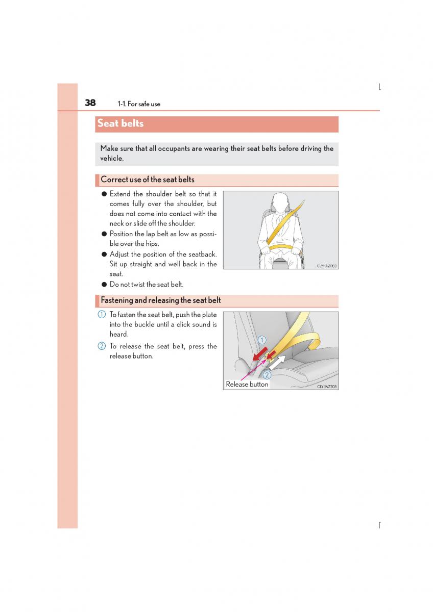 Lexus IS300h III 3 owners manual / page 38