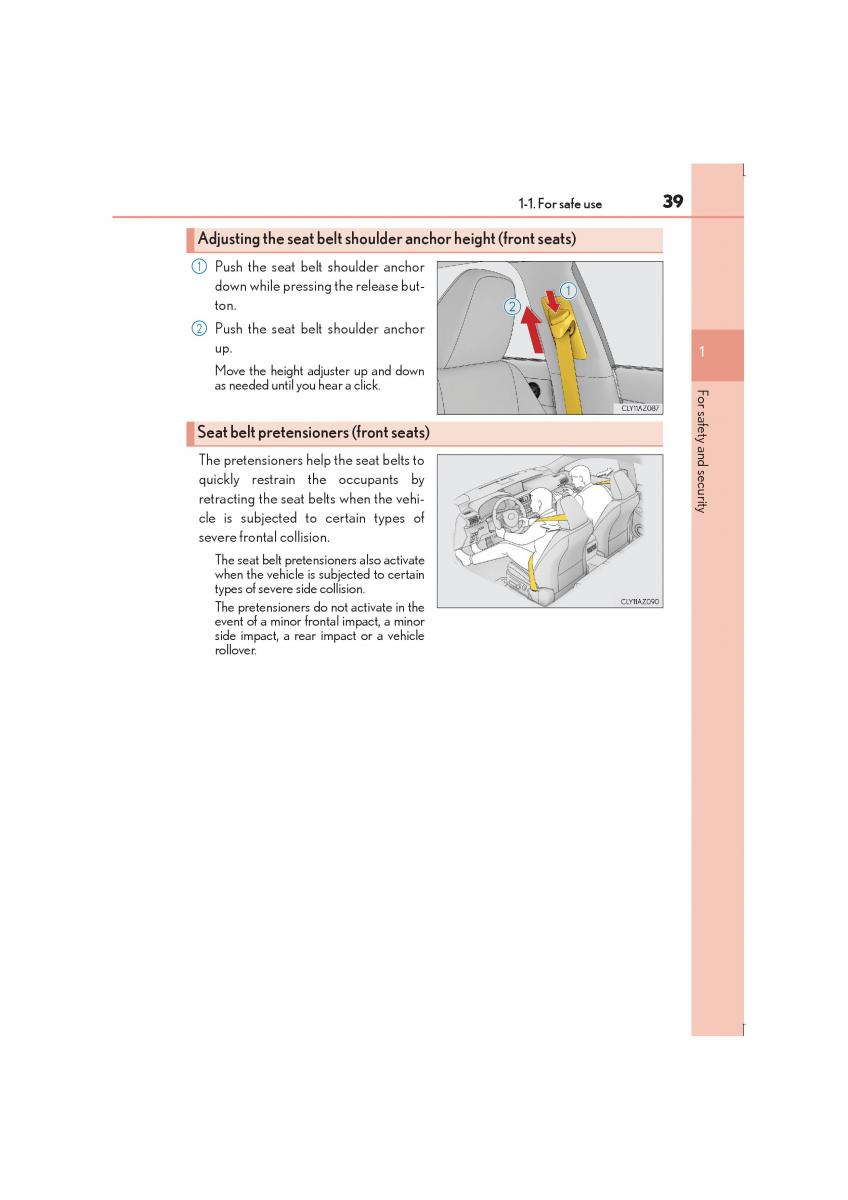 Lexus IS300h III 3 owners manual / page 39