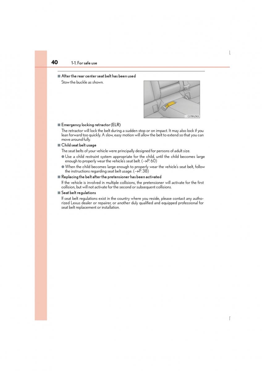 Lexus IS300h III 3 owners manual / page 40