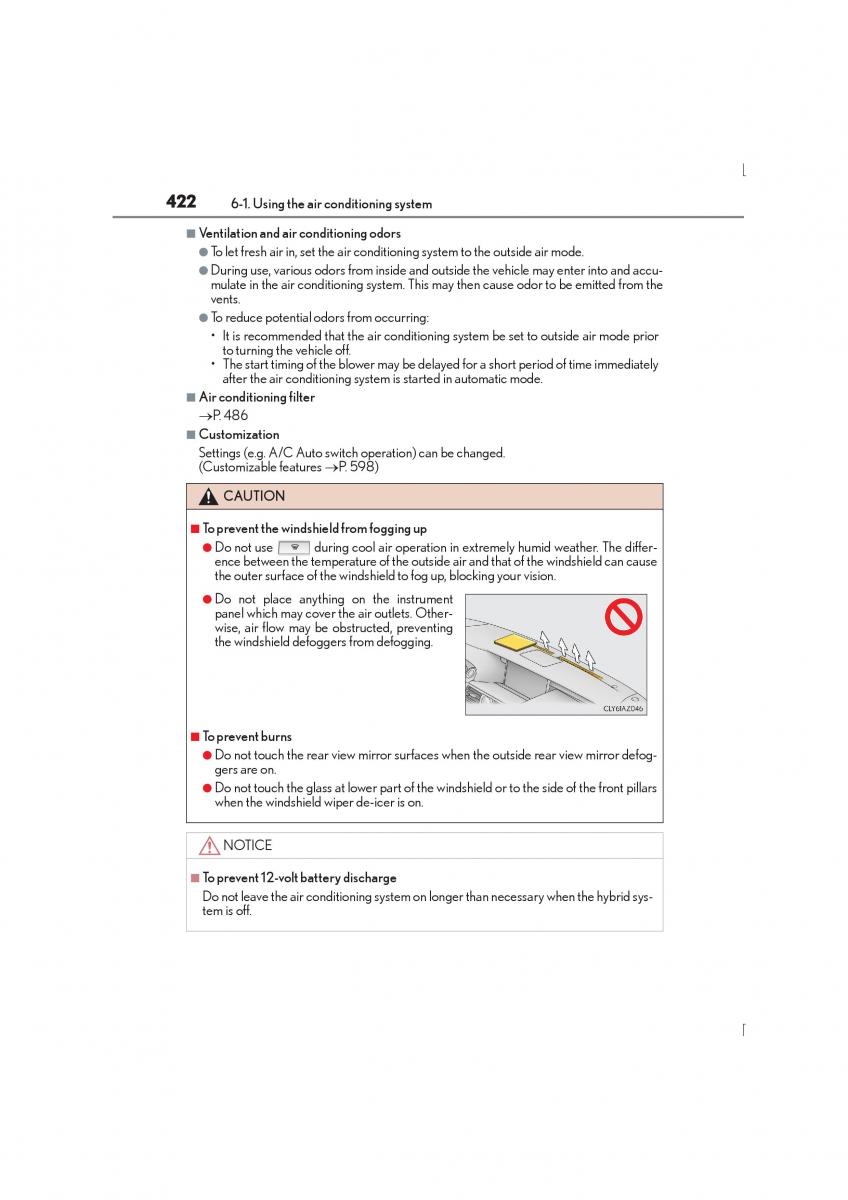 Lexus IS300h III 3 owners manual / page 422