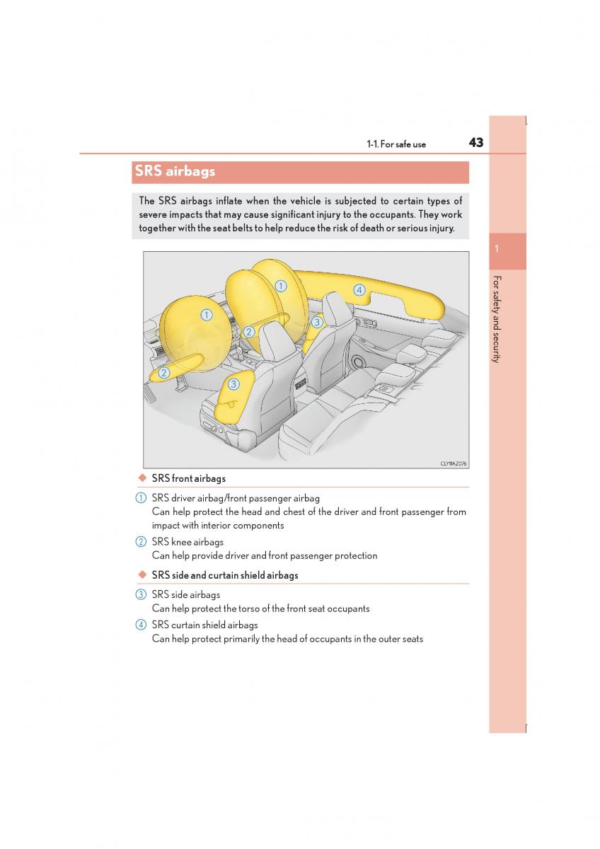 Lexus IS300h III 3 owners manual / page 43