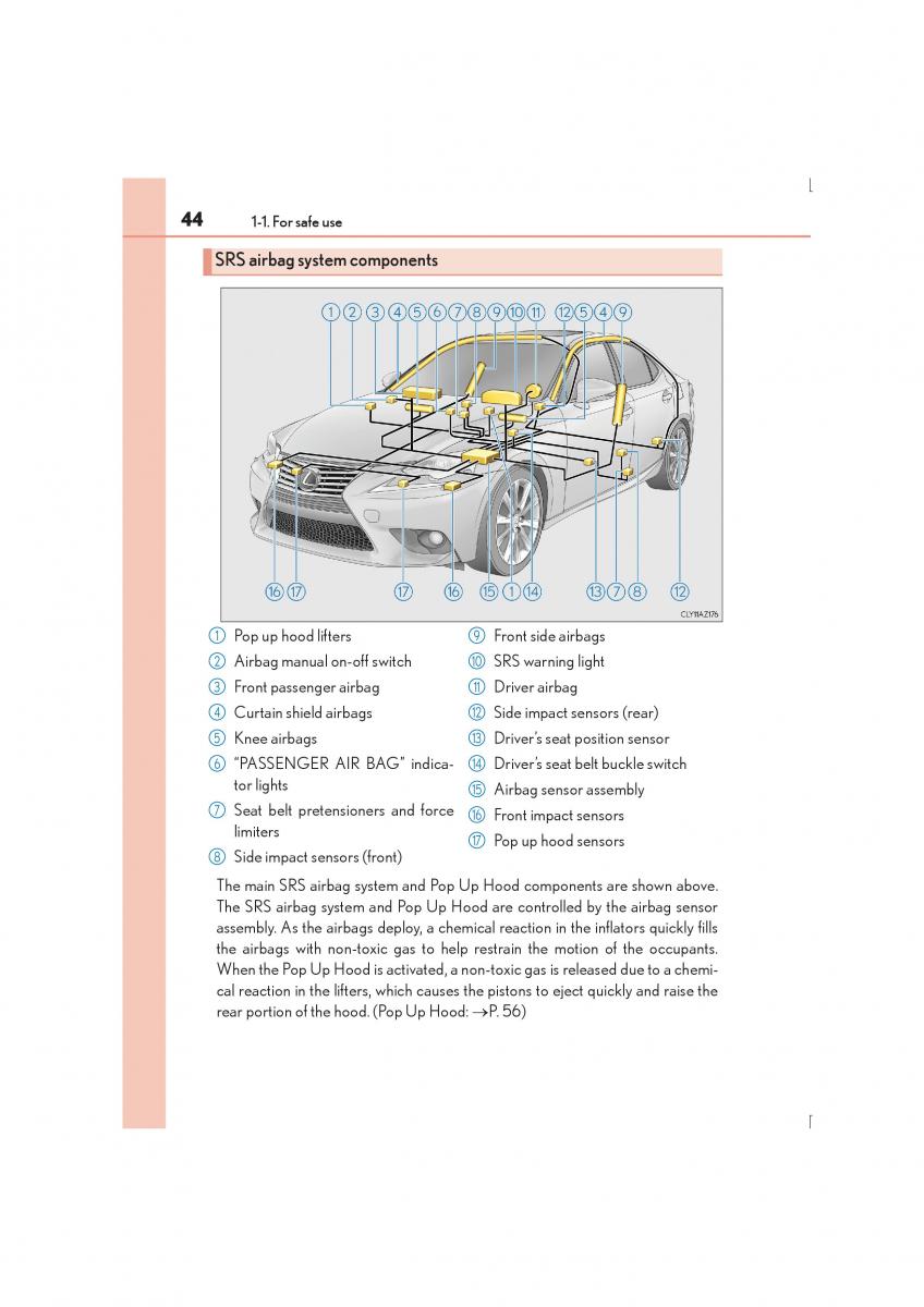 Lexus IS300h III 3 owners manual / page 44