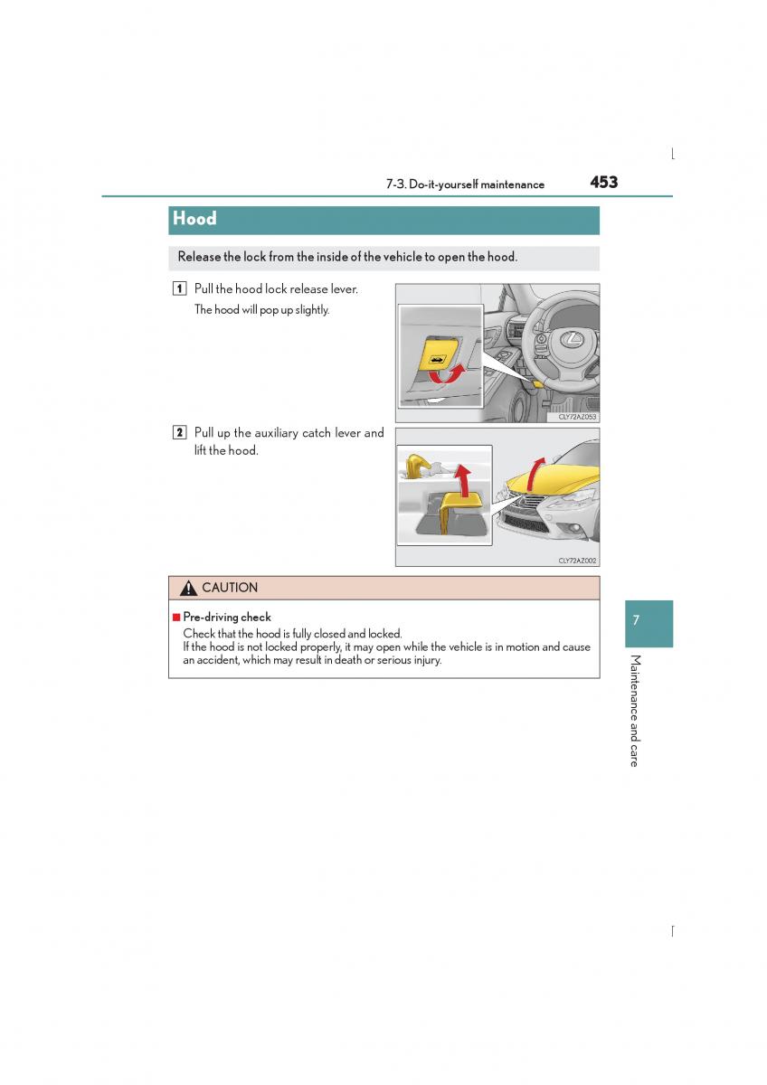 Lexus IS300h III 3 owners manual / page 453