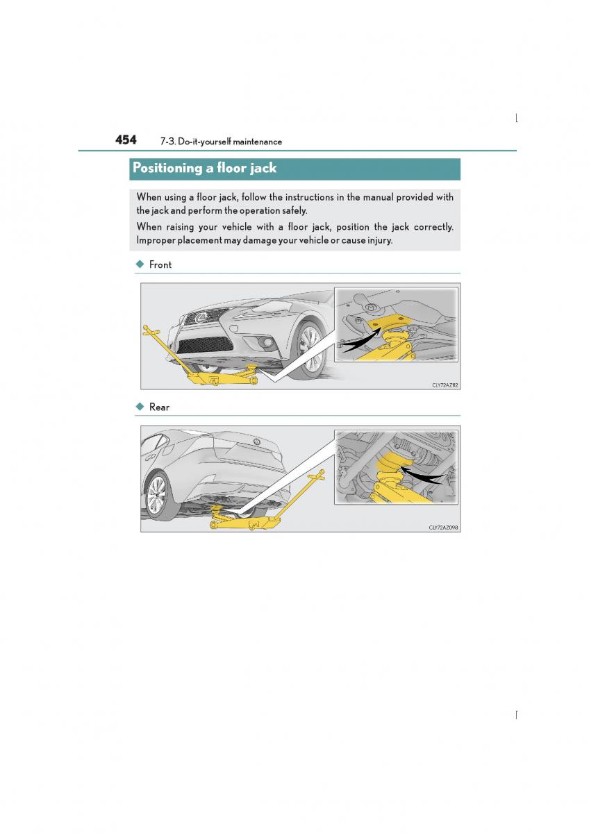 Lexus IS300h III 3 owners manual / page 454