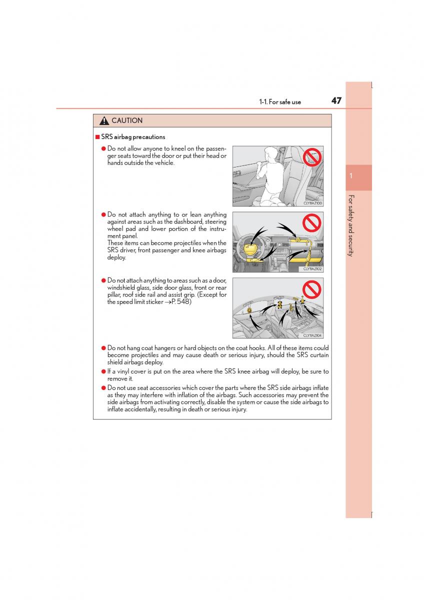 Lexus IS300h III 3 owners manual / page 47