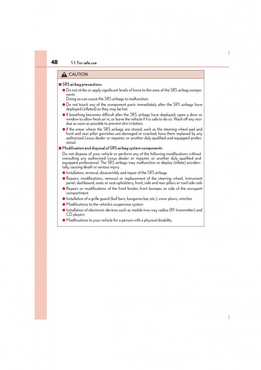 Lexus IS300h III 3 owners manual / page 48