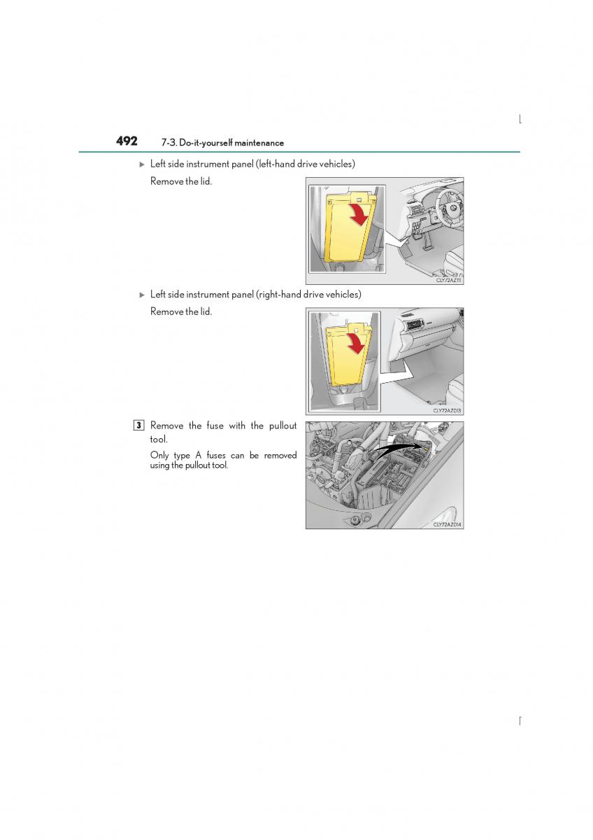 Lexus IS300h III 3 owners manual / page 492