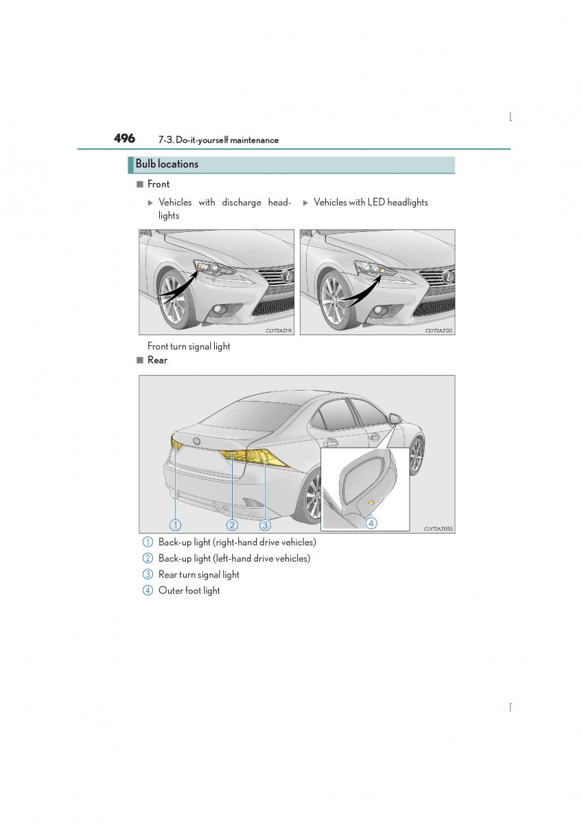 Lexus IS300h III 3 owners manual / page 496