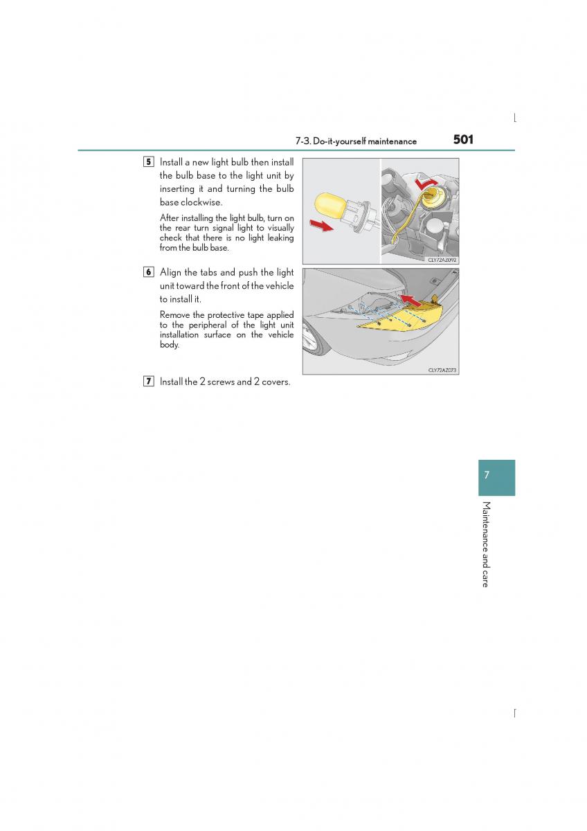 Lexus IS300h III 3 owners manual / page 501