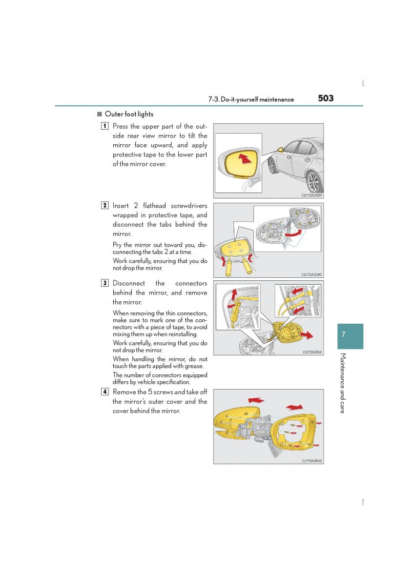 Lexus IS300h III 3 owners manual / page 503