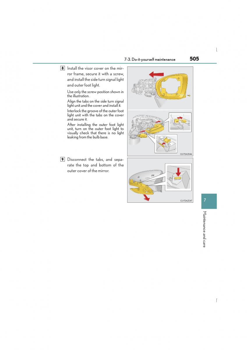 Lexus IS300h III 3 owners manual / page 505