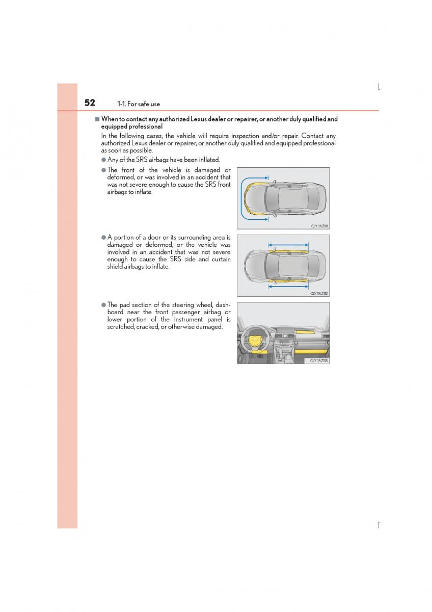 Lexus IS300h III 3 owners manual / page 52