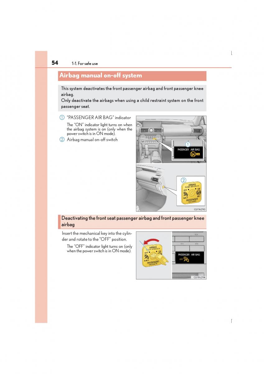 Lexus IS300h III 3 owners manual / page 54