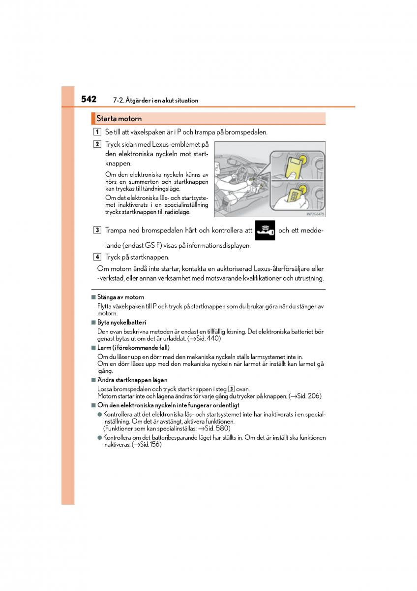 Lexus GS F IV 4 instruktionsbok / page 542