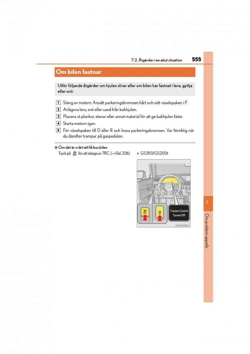 Lexus GS F IV 4 instruktionsbok / page 555