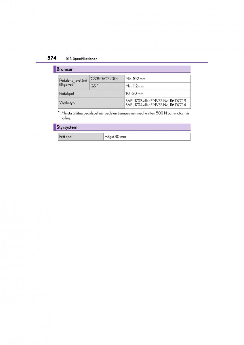 Lexus GS F IV 4 instruktionsbok / page 574